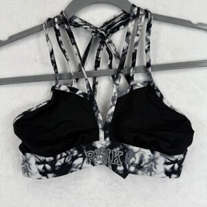 PINK Victoria's Secret Ultimate Sports Bra‎ XS Black Gray White Tie Dye